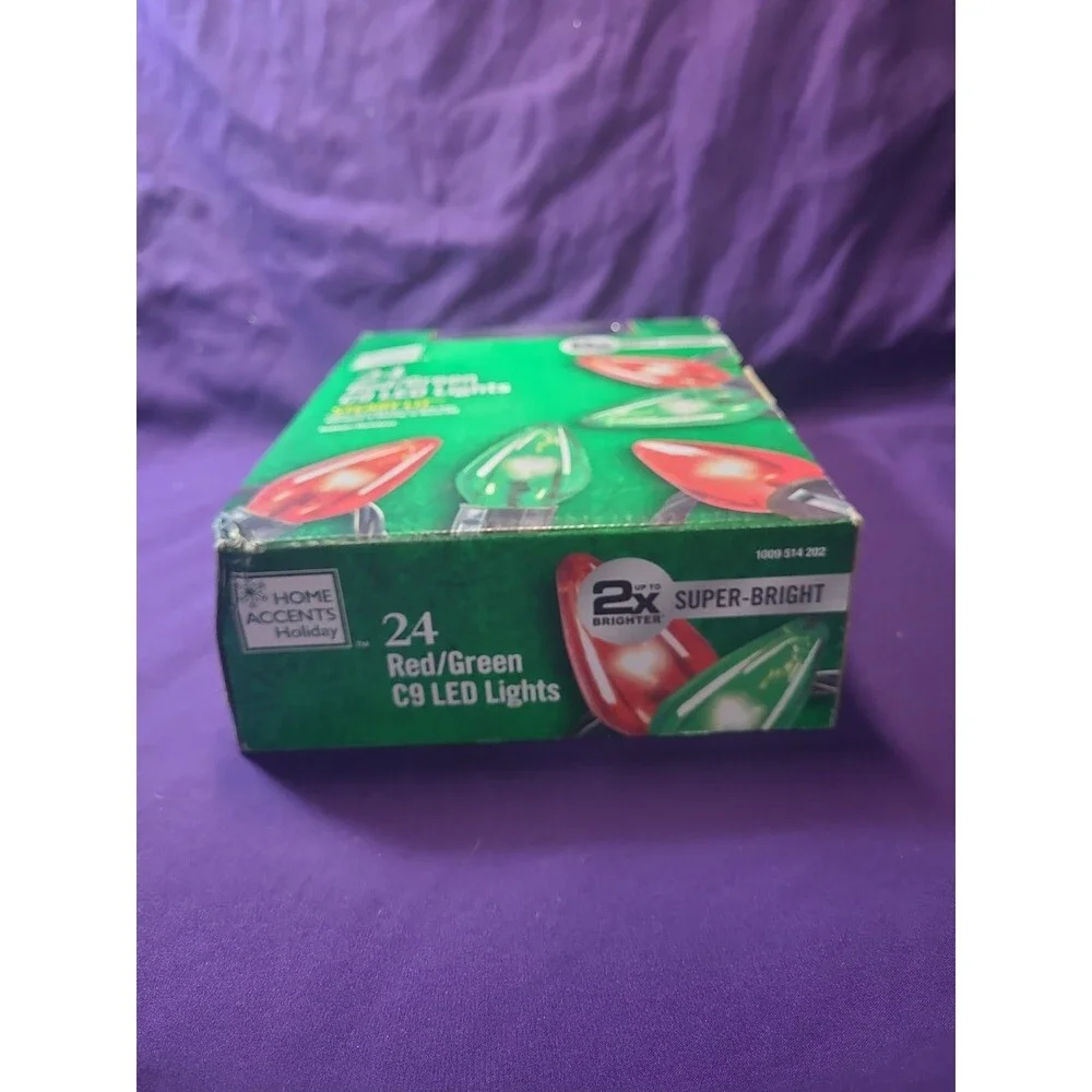 New Home Accents Holiday Red/Green C9 LED Steady Lit Super Bright Lights